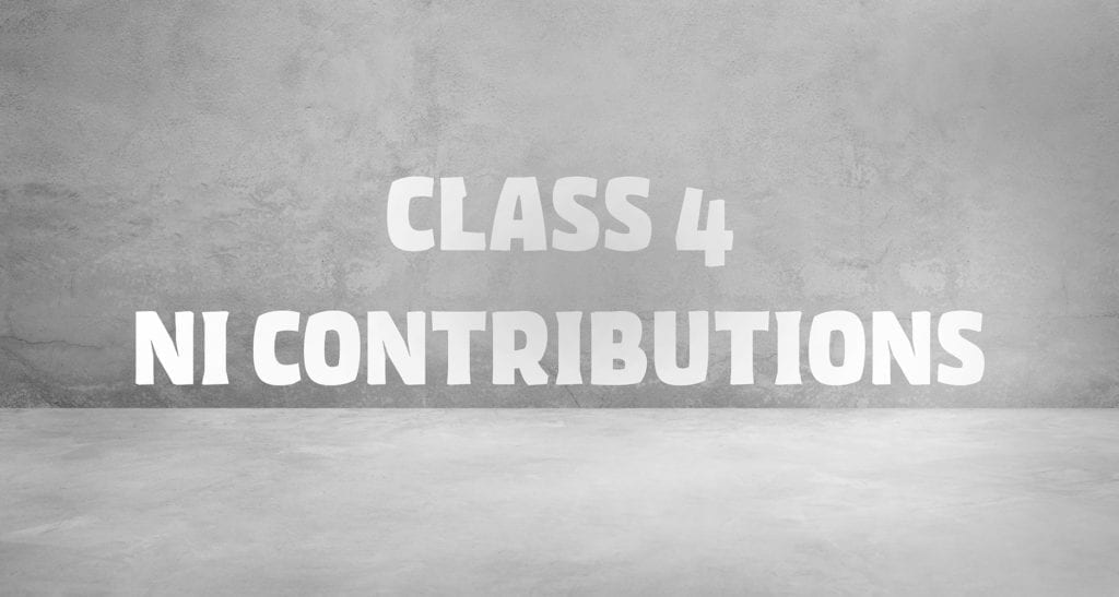 Class 4 National Insurance Contributions