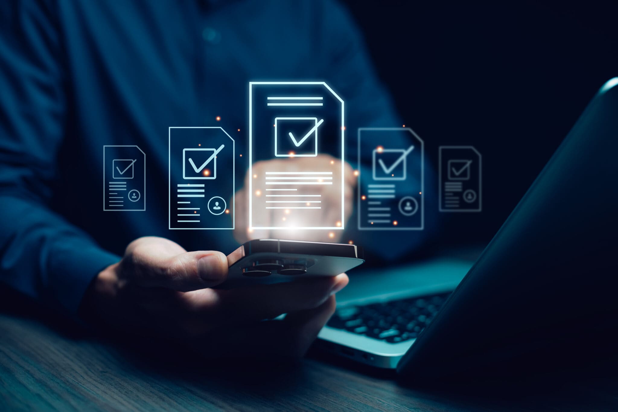 checklist and clipboard task documentation management, business people working laptop checklist questionnaire assessment form, online survey online exam Choosing the right answer in the exam Lewis Brownlee Audit and Assurance