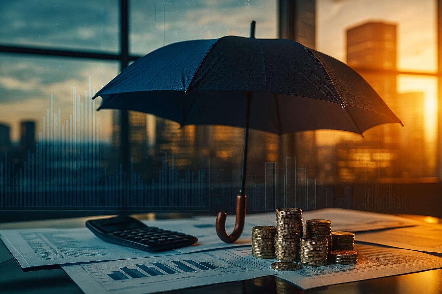 Tax Investigation Service - umbrella over data and coins Tax Investigation Service - umbrella over data and coins